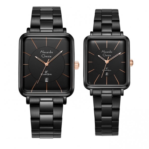 Alexandre Christie AC 8662 Full Black Rosegold Couple